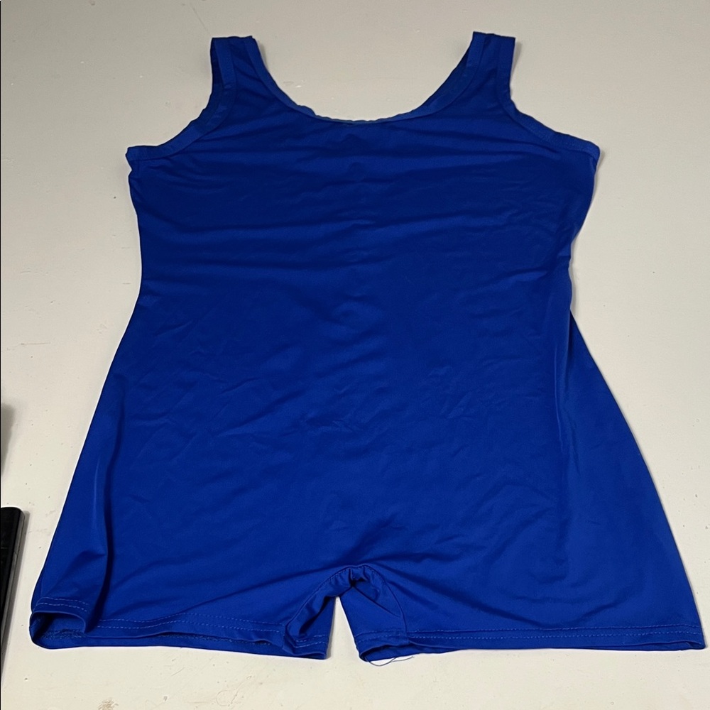 Amazon Large Royal Blue One Piece Athletic Unitard Romper